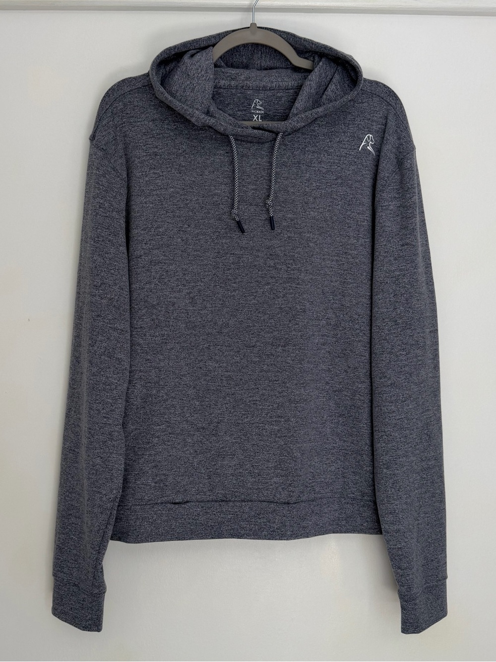 Rhoback "Hesi" Performance Heathered Blue Grey Hoodie Lightweight Men's